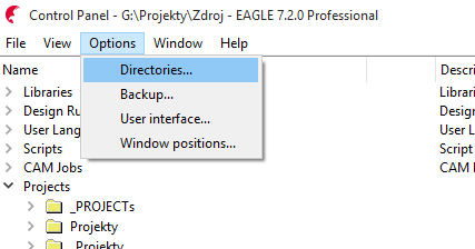 Eagle control-panel