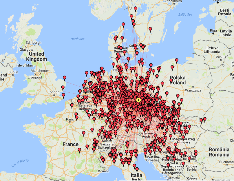 mapa spojení