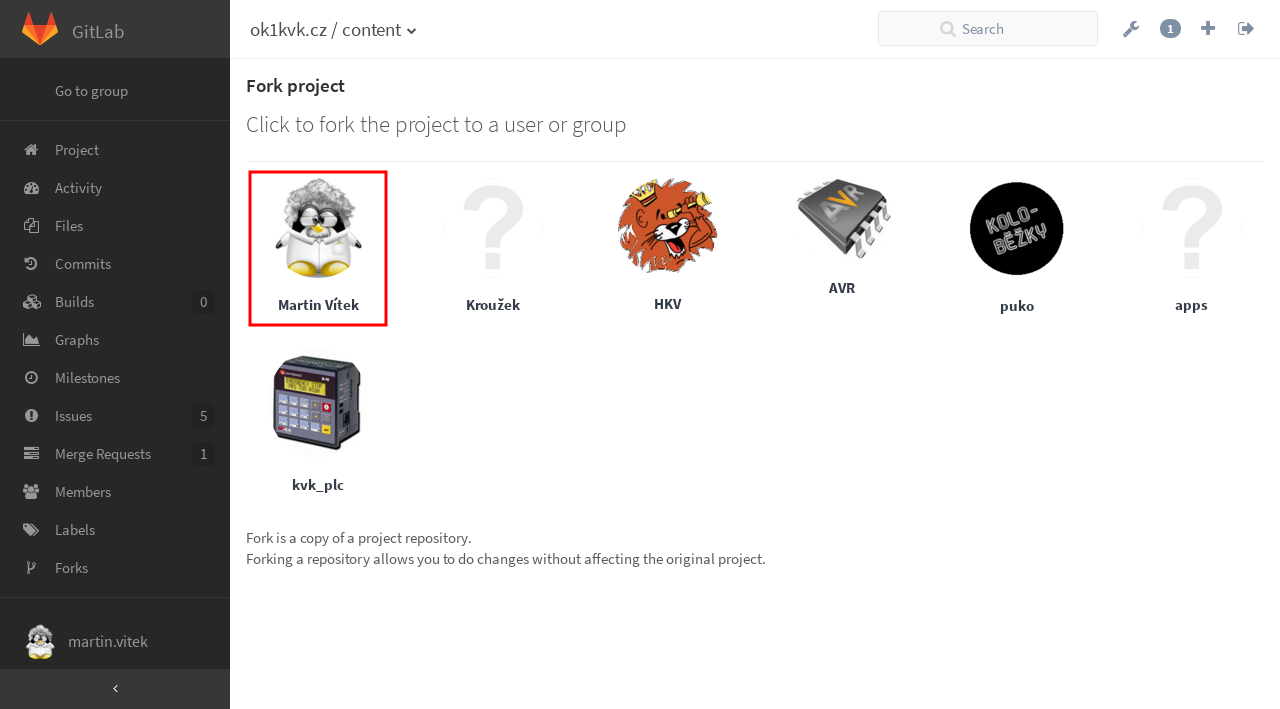 Gitlab choose fork
